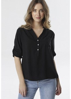 Czarna Bluzka Fiber ze sklepu Born2be Odzież w kategorii Bluzki damskie - zdjęcie 103383744