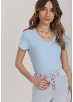 Jasnoniebieski T-shirt Adranna ze sklepu Renee odzież w kategorii Bluzki damskie - zdjęcie 103546644