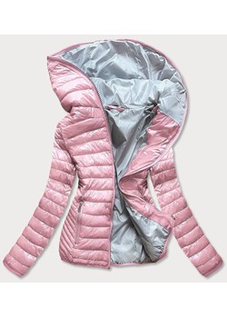 Pikowana kurtka damska z kapturem różowa (b9561) ze sklepu goodlookin.pl w kategorii Kurtki damskie - zdjęcie 103673052