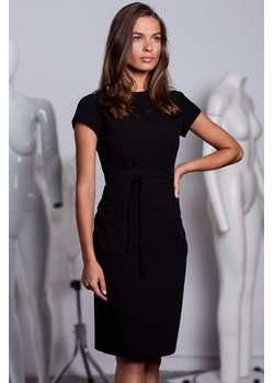 S239 Sukienka ołówkowa z przeszyciami - czarna ze sklepu Świat Bielizny w kategorii Sukienki - zdjęcie 103875104