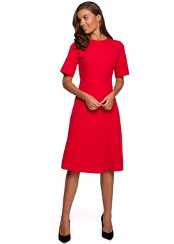 Zjawiskowa sukienka bardotka czerwony Lemoniade 