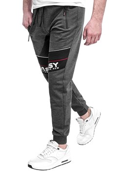 Wyprzedaż joggery dresowe DE167 - antracytowe ze sklepu Risardi w kategorii Spodnie męskie - zdjęcie 103875642