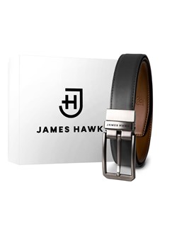 James Hawk Business Belt - 125 cm - Czarny/Brązowy ze sklepu James Hawk w kategorii Paski męskie - zdjęcie 103975774