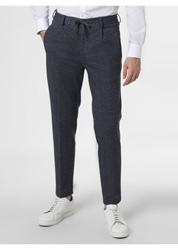 Joop Męskie spodnie od garnituru modułowego Mężczyźni Slim Fit granatowy w kratkę ze sklepu vangraaf w kategorii Spodnie męskie - zdjęcie 104023480