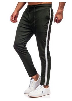 Khaki spodnie materiałowe joggery męskie Denley 0013 ze sklepu Denley w kategorii Spodnie męskie - zdjęcie 104544744