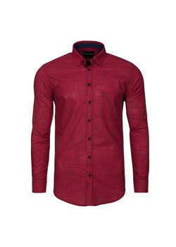 koszula męska di selentino czerwona pepita slim fit ze sklepu Royal Shop w kategorii Koszule męskie - zdjęcie 104687321