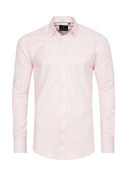 koszula męska di selentino różowa gładka slim fit ze sklepu Royal Shop w kategorii Koszule męskie - zdjęcie 104691372