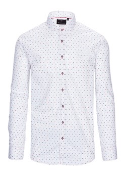 koszula męska di selentino biała w gwiazdki classic fit ze sklepu Royal Shop w kategorii Koszule męskie - zdjęcie 104692541
