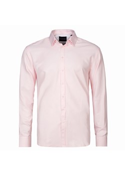 koszula męska di selentino różowa gładka classic fit ze sklepu Royal Shop w kategorii Koszule męskie - zdjęcie 104693562