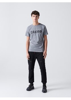 Cropp - Koszulka z nadrukiem Cropp - jasny szary ze sklepu Cropp w kategorii T-shirty męskie - zdjęcie 104727551