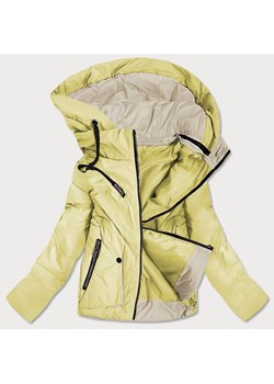 Krótka asymetryczna kurtka damska żółta (0955#) ze sklepu goodlookin.pl w kategorii Kurtki damskie - zdjęcie 104804603