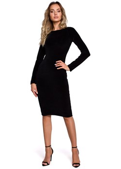 M565 Welurowa sukienka ołówkowa - czarna ze sklepu Świat Bielizny w kategorii Sukienki - zdjęcie 104812032