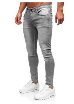Szare spodnie jeansowe męskie slim fit Denley R920 ze sklepu Denley w kategorii Jeansy męskie - zdjęcie 104887703