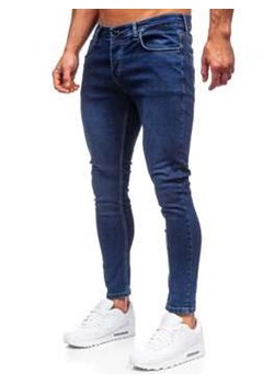 Granatowe spodnie jeansowe męskie slim fit Denley R921 ze sklepu Denley w kategorii Jeansy męskie - zdjęcie 104887710