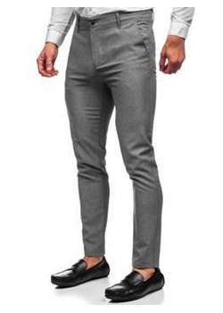 Szare spodnie materiałowe chinosy męskie Denley 0016 ze sklepu Denley w kategorii Spodnie męskie - zdjęcie 104932122