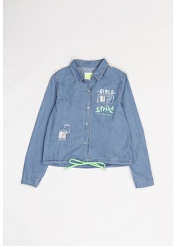 Niebiesko-Zielona  Jeansowa Koszula Ilathusa ze sklepu Born2be Odzież w kategorii Koszule dziewczęce - zdjęcie 105124974