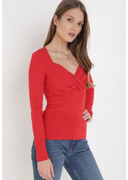 Czerwona Bluzka Phylys ze sklepu Born2be Odzież w kategorii Bluzki damskie - zdjęcie 105236481