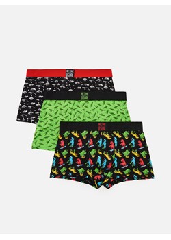 Cropp - 3 pack bokserek z nadrukiem - zielony ze sklepu Cropp w kategorii Majtki męskie - zdjęcie 105608271