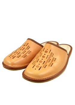 Skórzane pantofle męskie ze sklepu JK-Collection w kategorii Kapcie męskie - zdjęcie 105722093