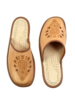 Skórzane pantofle męskie ze sklepu JK-Collection w kategorii Kapcie męskie - zdjęcie 105722094