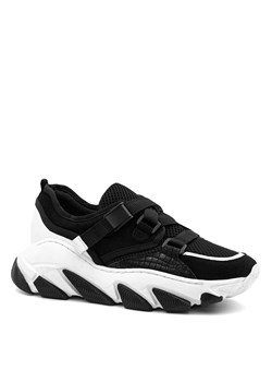 Czarne sportowe buty na grubej podeszwie 256D ze sklepu NESCIOR w kategorii Buty sportowe damskie - zdjęcie 105990231