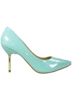 Błękitne niebieskie szpilki buty metalowy obcas ze sklepu Kokietki w kategorii Czółenka - zdjęcie 106047362