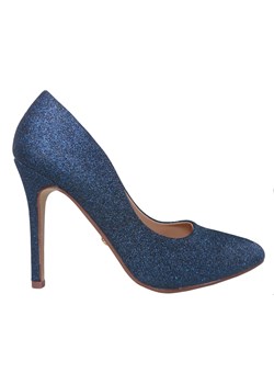 Kobaltowe granatowe szpilki brokatowe buty ze sklepu Kokietki w kategorii Czółenka - zdjęcie 106047673