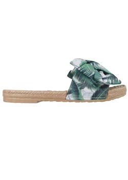 Zielone klapki damskie płaskie buty letnie ze sklepu Kokietki w kategorii Espadryle damskie - zdjęcie 106048332