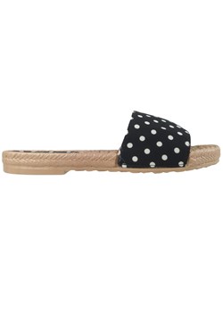 Czarne klapki w kropki damskie płaskie buty ze sklepu Kokietki w kategorii Espadryle damskie - zdjęcie 106048343