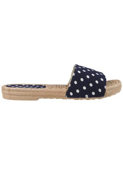 Granatowe klapki w kropki damskie płaskie buty ze sklepu Kokietki w kategorii Espadryle damskie - zdjęcie 106048351