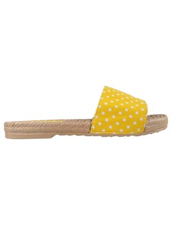 Żółte klapki w kropki damskie płaskie buty ze sklepu Kokietki w kategorii Espadryle damskie - zdjęcie 106048354