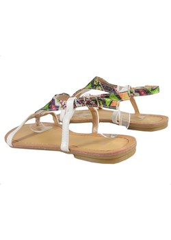Białe sandały damskie płaskie buty japonki ze sklepu Kokietki w kategorii Sandały damskie - zdjęcie 106048720
