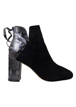 Czarne botki damskie na słupku buty damskie ze sklepu Kokietki w kategorii Botki - zdjęcie 106049222