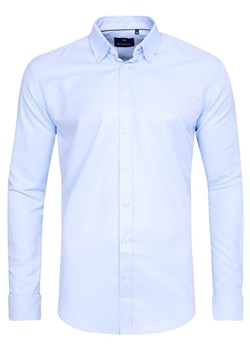 koszula męska di selentino błękitna na spinki slim fit ze sklepu Royal Shop w kategorii Koszule męskie - zdjęcie 106091444