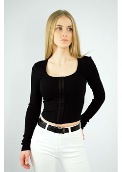 bluzka damska czarna guess krótka ze sklepu Royal Shop w kategorii Bluzki damskie - zdjęcie 106272731
