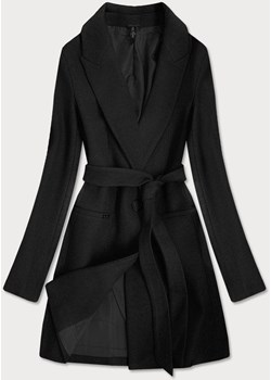 Klasyczny damski płaszcz z domieszką wełny czarny (2715) ze sklepu goodlookin.pl w kategorii Płaszcze damskie - zdjęcie 106363901