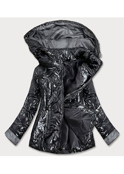 Błyszcząca damska kurtka pikowana czarna (b9573) ze sklepu goodlookin.pl w kategorii Kurtki damskie - zdjęcie 106363904