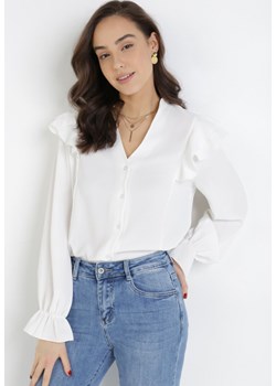 Biała Koszula Sireguna ze sklepu Born2be Odzież w kategorii Koszule damskie - zdjęcie 106440520