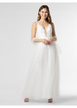 Luxuar Fashion - Damska suknia ślubna z etolą, biały ze sklepu vangraaf w kategorii Sukienki - zdjęcie 106627834