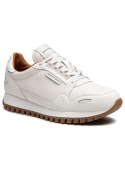 Buty sportowe damskie białe Emporio Armani sneakersy ze skóry ekologicznej na wiosnę sznurowane 