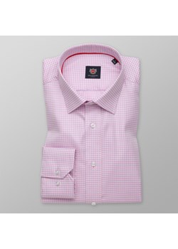 Różowa taliowana koszula w kratkę ze sklepu Willsoor w kategorii Koszule męskie - zdjęcie 107226641