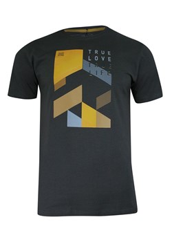 T-shirt Bawełniany, Grafitowy z Nadrukiem Geometrycznym, Męski, Krótki Rękaw, U-neck -PAKO JEANS TSPJNS14GEOMETRICgf ze sklepu JegoSzafa.pl w kategorii T-shirty męskie - zdjęcie 107719273