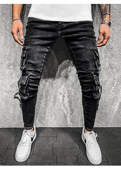 Spodnie jeansowe męskie czarne OZONEE O/B5960 ze sklepu ozonee.pl w kategorii Jeansy męskie - zdjęcie 107726633