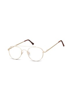 Okulary oprawki okrągłe zerówki metalowe korekcyjne 785D ciemne złote ze sklepu Stylion w kategorii Okulary zerówki męskie - zdjęcie 107783632
