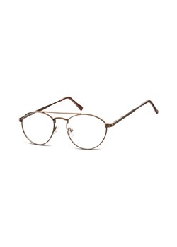 Okulary oprawki okrągłe zerówki metalowe korekcyjne 788E brązowe ze sklepu Stylion w kategorii Okulary zerówki męskie - zdjęcie 107783670