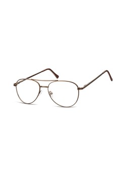 Okulary oprawki Pilotki zerówki metalowe korekcyjne 789E brązowe ze sklepu Stylion w kategorii Okulary zerówki męskie - zdjęcie 107783682