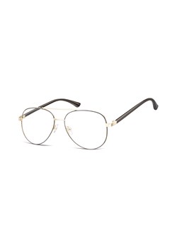 Okulary oprawki Pilotki zerówki metalowe korekcyjne 931C złote + czarne ze sklepu Stylion w kategorii Okulary zerówki męskie - zdjęcie 107784043