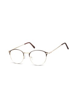 Lenonki okrągłe Okulary oprawki optyczne 933F zlote+ciemnobrązowe ze sklepu Stylion w kategorii Oprawki do okularów męskich - zdjęcie 107784231