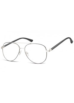 Okulary oprawki Pilotki zerówki metalowe korekcyjne 931 srebrne + czarne ze sklepu Stylion w kategorii Okulary zerówki męskie - zdjęcie 107784283