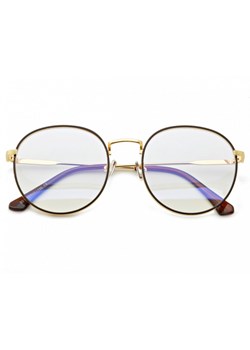 Lenonki okulary z filtrem zerówki z ANTYREFLEKSEM złoto-brązowe 2525-4 ze sklepu Stylion w kategorii Okulary korekcyjne damskie - zdjęcie 107785321